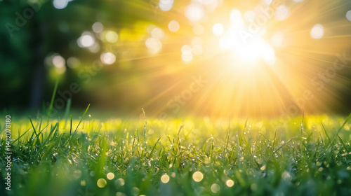 green grass and sun
