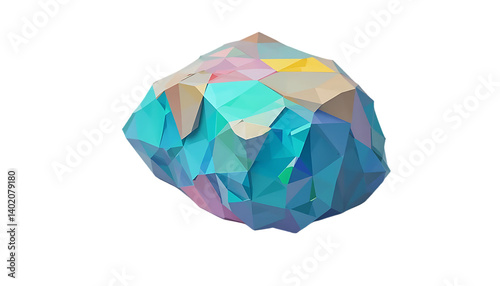 A purple crystal ball, a geometric gem, a precious object