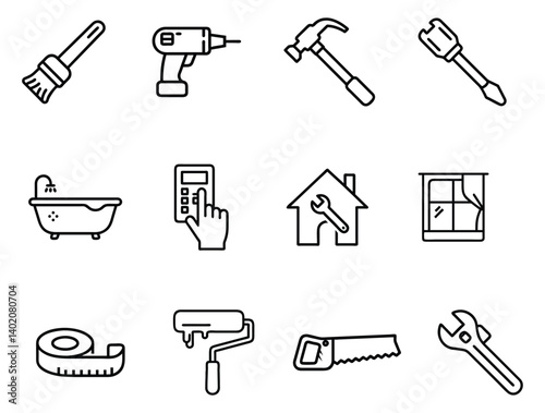 Home Renovation icon set collection part 1