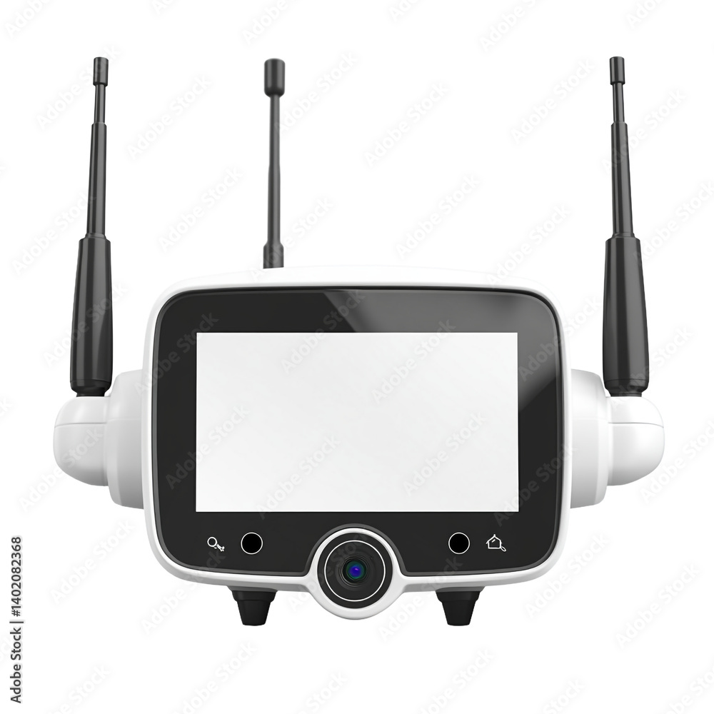 Smart Drone Camera with Blank Screen Antennas and on transparent background Smart Drone Camera with Blank Screen Antennas and on transparent background