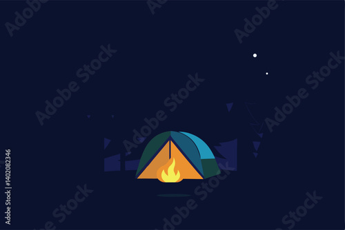 camping in the night