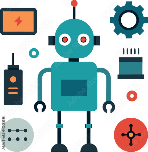 different-robot-vector-element-set