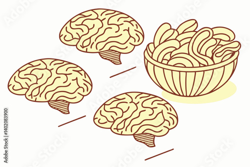 52 Brain-shaped potato chips, golden crispy snacks, neurological food art, cerebral junk food, mind-bending munchies, cognitive crisps, intellectual appetizers, neurogastronomy, surreal snacking, brai