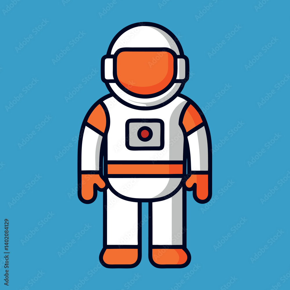 Astronaut-suit-illustration-whit-solid-colour-outline. Astronaut-suit-illustration-whit-solid-colour-outline.