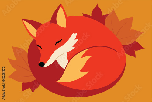 red fox vector illustration