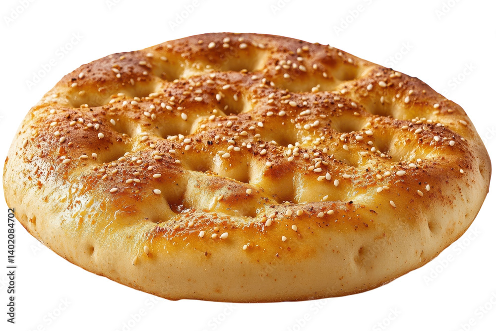 Golden brown sesame pita bread perfectly baked warm inviting delicious homemade flatbread crispy Golden brown sesame pita bread perfectly baked warm inviting delicious homemade flatbread crispy