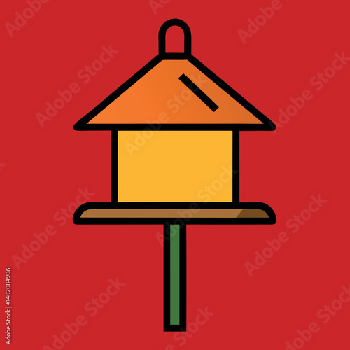 Bird-feeder-illustration-whit-solid-colour-outline 