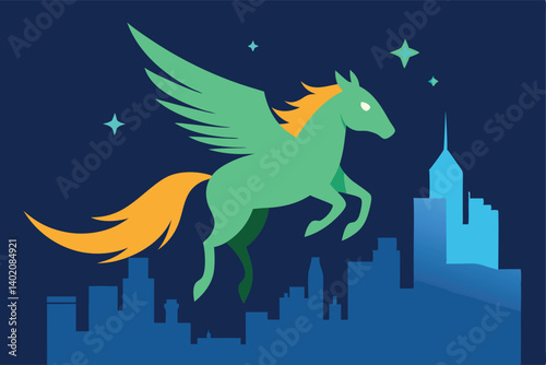vector illustration of an abstract horse