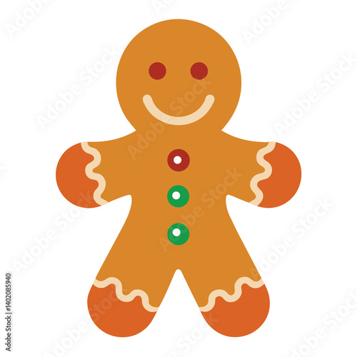 Christmas gingerbread cookies-isolated on white background.   