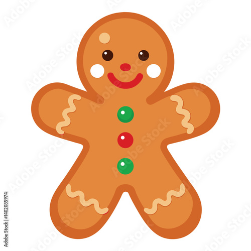 Christmas gingerbread cookies-isolated on white background.   