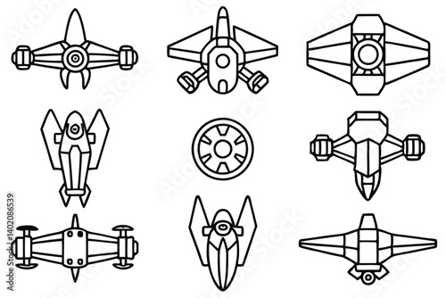 velocitylifter prim line art sci fi concept with bold strokes