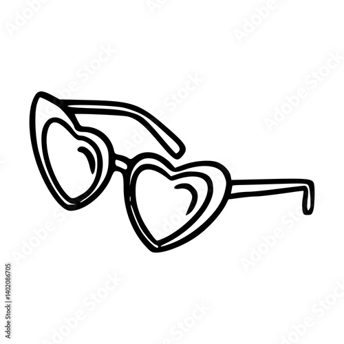 simple love glasses line art design