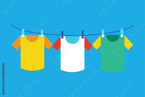 baby clothes hanging on clothesline
