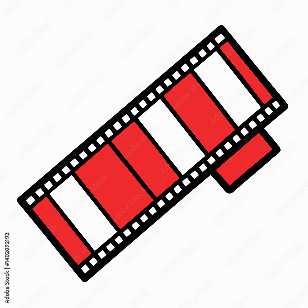 Fototapeta premium Film strip illustration whit solid colour outline 