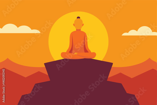 buddha statue in the sunset