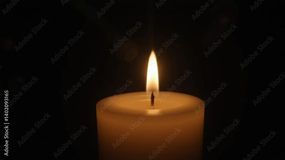 Soft glowing candle flame, moody vignette on black backdrop dolly in camera Soft glowing candle flame, moody vignette on black backdrop dolly in camera