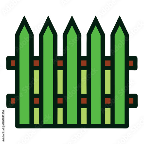 Garden-fence-illustration-whit-solid-colour-outline.