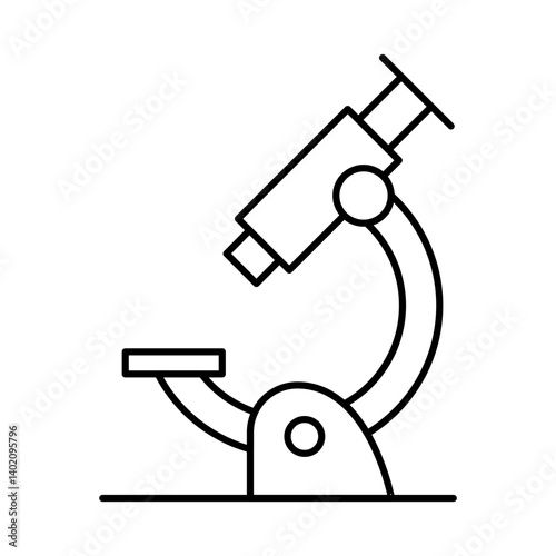 Microscope Line Icon. Education, E-Learning, School, College, Study, Knowledge Icons Editable Stroke Vector Illustration