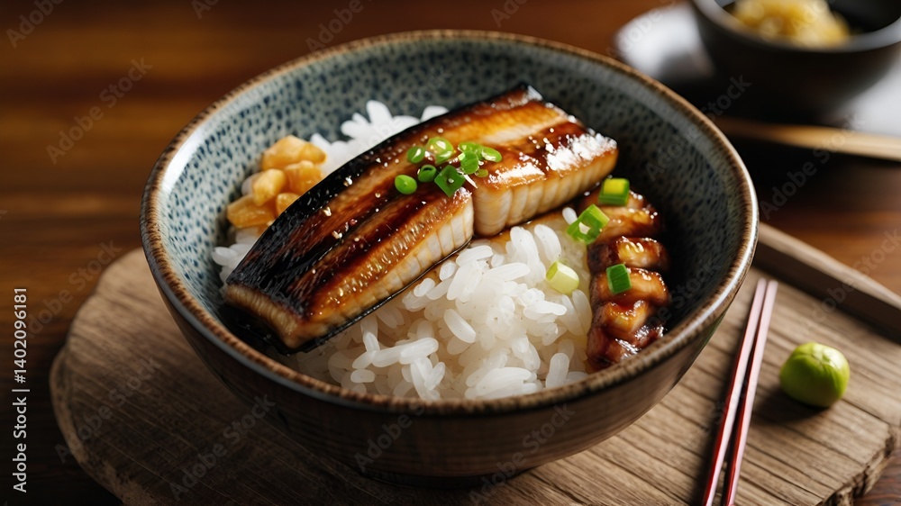 unagi don, grilled eel rice bowl, Japanese food, traditional Japanese dish, Shizuoka cuisine, Hamamatsu food, Japanese eel, unagi tare sauce, rice bowl with eel, authentic Japanese cuisine, Japanese unagi don, grilled eel rice bowl, Japanese food, traditional Japanese dish, Shizuoka cuisine, Hamamatsu food, Japanese eel, unagi tare sauce, rice bowl with eel, authentic Japanese cuisine, Japanese