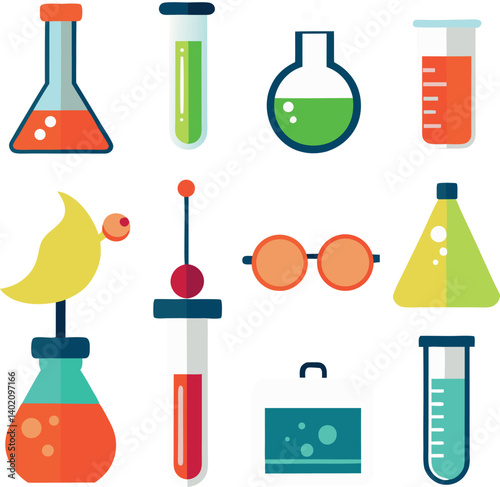 different-science-lab-vector-element-set-