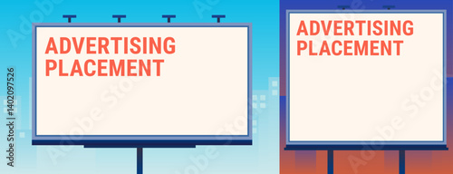 street advertising, blank billboard template, vector flat illustration,