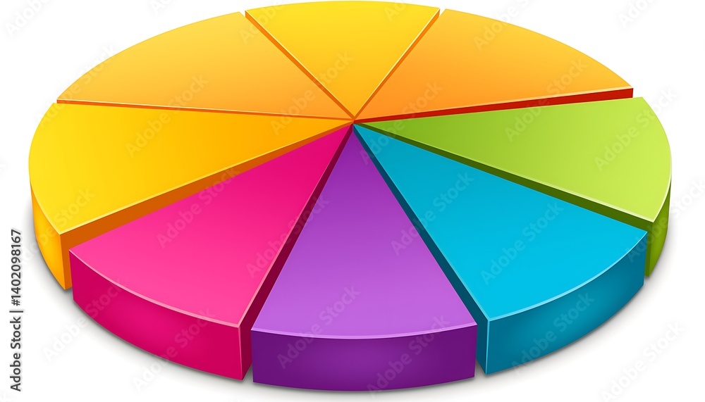 Obraz premium Colorful Pie Chart Illustration