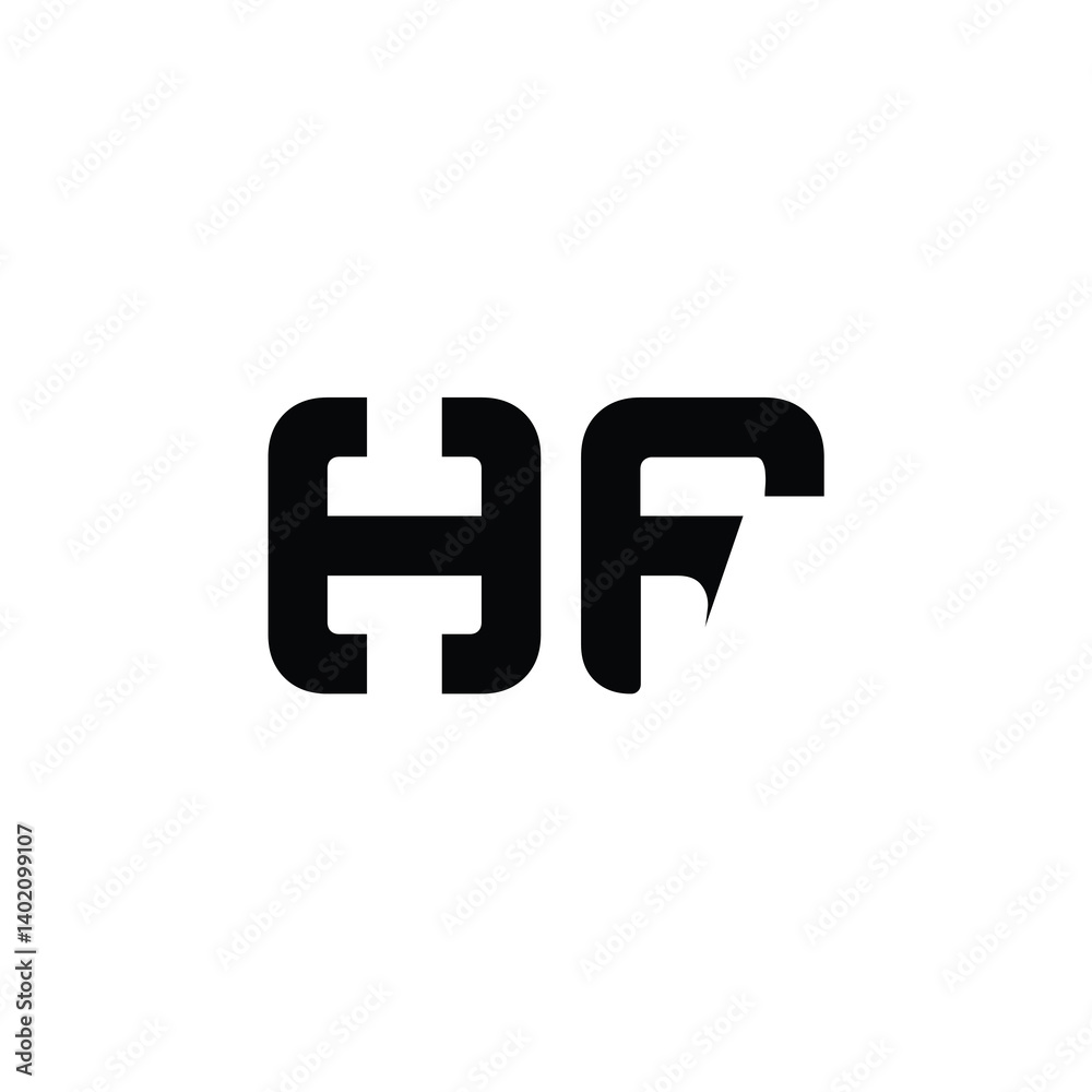 HF monogram logo design letter text name symbol monochrome logotype alphabet character simple logo HF monogram logo design letter text name symbol monochrome logotype alphabet character simple logo