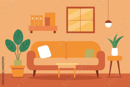 living room interior with sofa