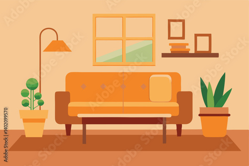 living room interior with sofa