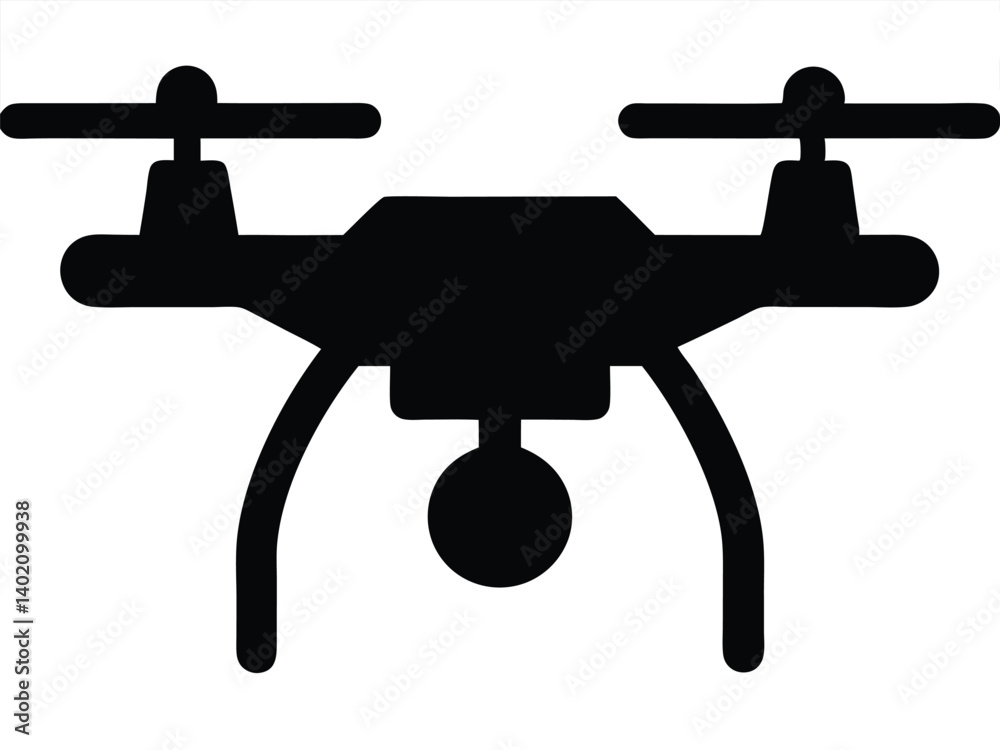 Simple vector icon a drone. Civilian aerial drone flat icon. drone icon black design. Simple vector icon a drone. Civilian aerial drone flat icon. drone icon black design.