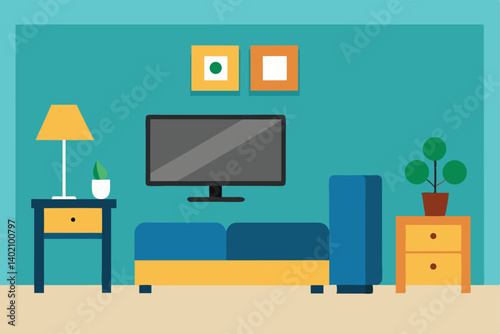 living room with tv