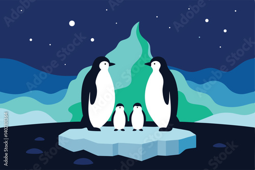 penguin on ice