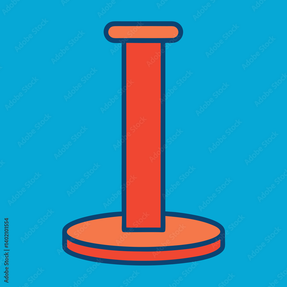 Scratching-post-illustration-whit-solid-colour-outline. Scratching-post-illustration-whit-solid-colour-outline.