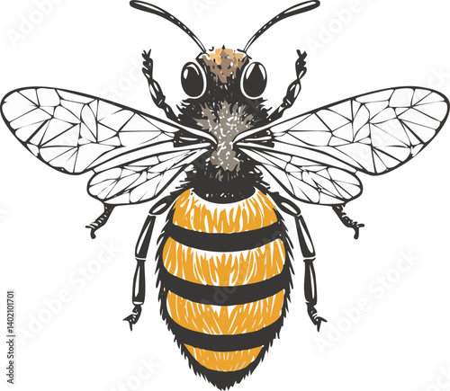 vector illustration of a bee