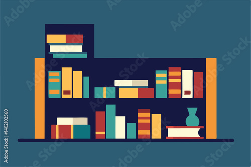 vector illustration of a bookshelf