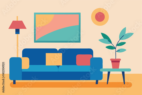 living room interior with sofa