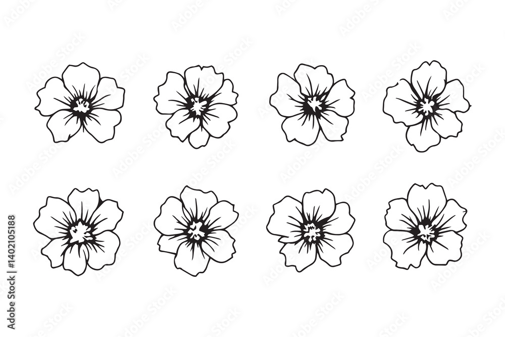 Begonia black line art Begonia black line art