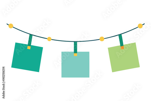 blank notes on a rope