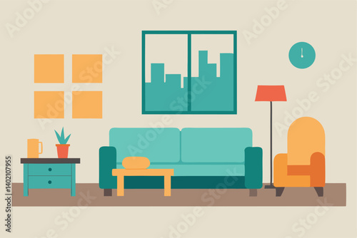 living room interior with furniture
