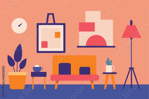 vector illustration of a cafe interior