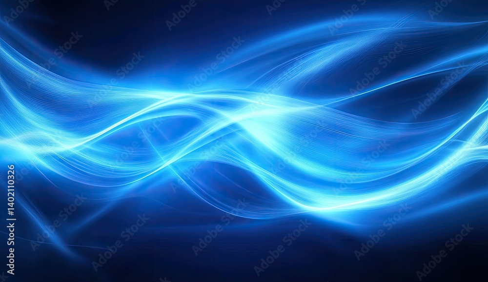 Abstract light blue waves on dark background Abstract light blue waves on dark background