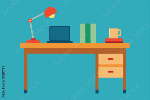 illustration of office desk
