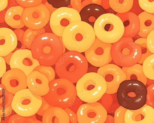 Colorful Ring Cereal Pattern photo