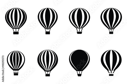 hot air balloon set vector illustration