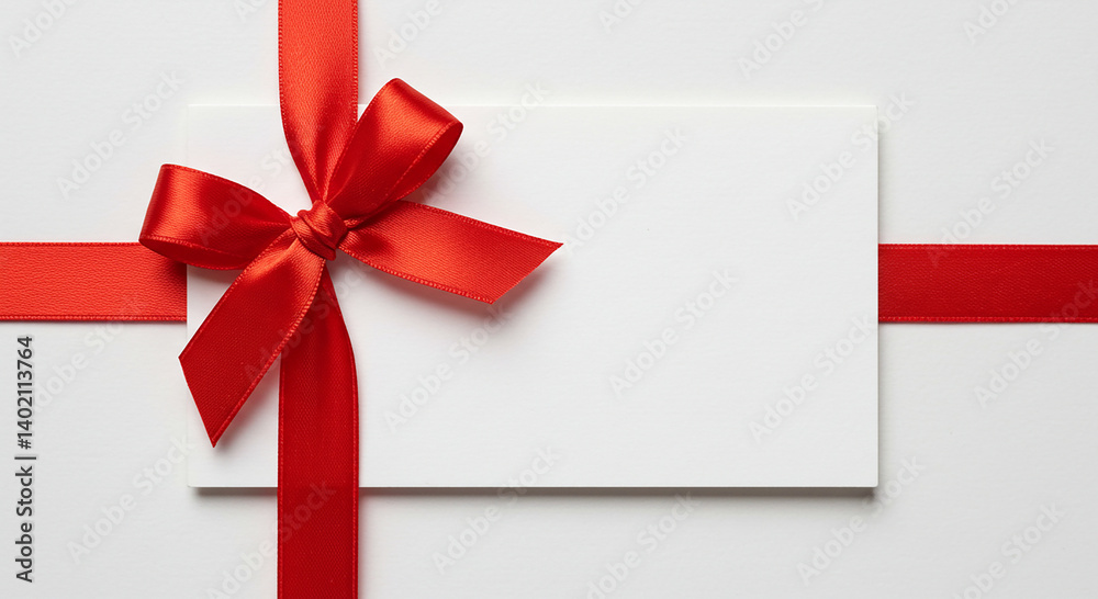 Gift Card with Red Ribbon, Elegant Blank Greeting Card, Festive Invitation Template, Decorative Holiday Card, Minimalist Card Design.
Gift Card with Red Ribbon, Elegant Blank Greeting Card, Festive Invitation Template, Decorative Holiday Card, Minimalist Card Design.