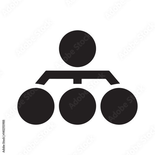 Organization Hierarchy Icon – Minimalist Symbol for Leadership, Teamwork, and Structure