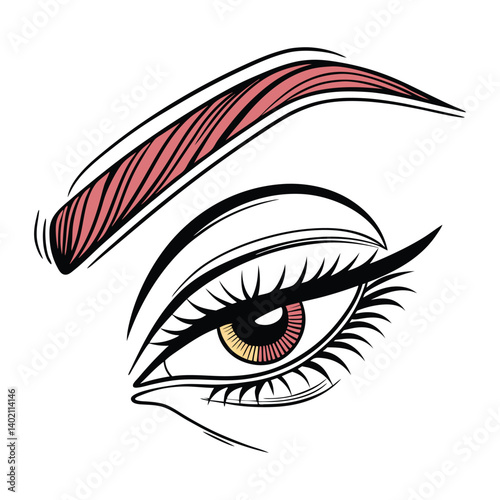 eye of the girl with red hair