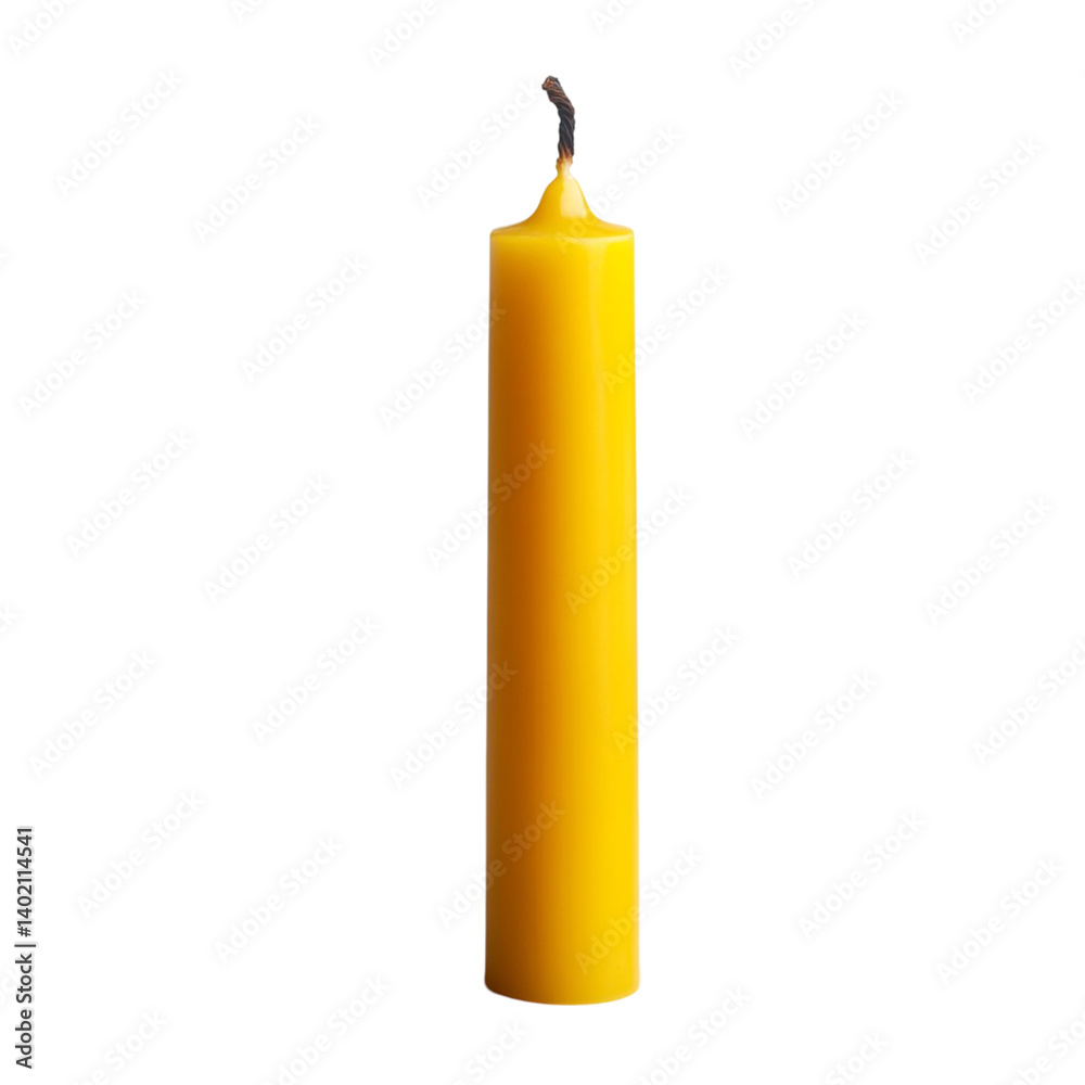 Yellow Candle with Burnt Wick Simple Background Isolated Yellow Candle with Burnt Wick Simple Background Isolated