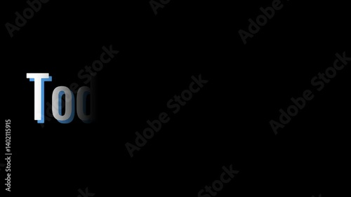 Today is yours 3D animated 4K video on black background showcasing a motivating text in a bold 3D style, reminding everyone to seize each opportunity with confidence.