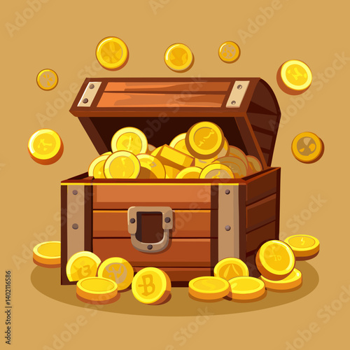 treasure chest with gold coins